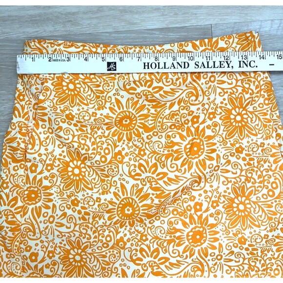 RipSkirt Hawaii Size XS Yellow White Floral Wrap Adjustable Waist 15” Skirt - Picture 5 of 6